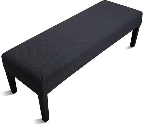 Miniatura 20 de Fuloon - Funda elástica de jacquard para banco de comedor, antipolvo, desmontable, funda para banco lavable, protector de cojín de asiento para Beige
