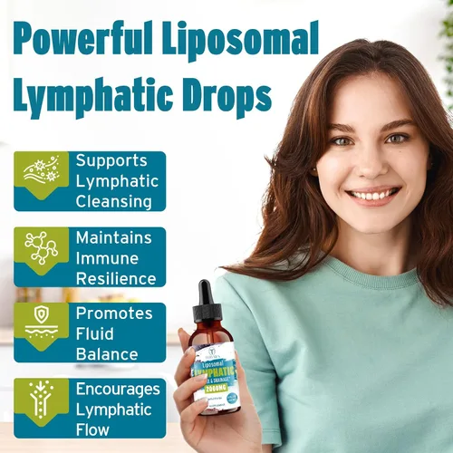 Miniatura 6 de Gotas de desintoxicación linfática liposomal y drenaje - Mezcla de hierbas de 2000 mg con saúco y equinácea - Apoya el drenaje linfático, el sistema