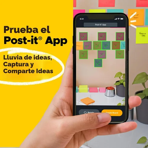 Miniatura 6 de Post-it Notas súper adhesivas de papel 100% reciclado, amarillo canario, 3 pulgadas x 3 pulgadas, 5 blocs de notas adhesivas, 70 hojas por bloc