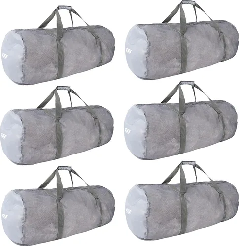Miniatura 10 de Bolsa de lona deportiva de malla grande de alta resistencia, color gris, bolsa seca, equipo de buceo, bolsa de buceo con cremallera. Ideal
