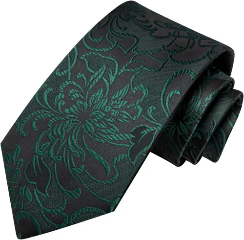 Miniatura 303 de Hi-Tie Corbatas de seda para hombre, diseño de cachemira a rayas, con bolsillo, gemelos cuadrados, conjunto formal de negocios
