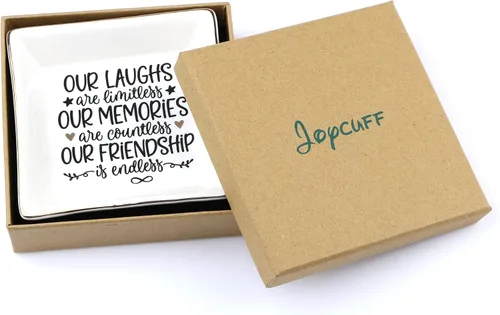 Miniatura 4 de JoycuFF Regalos de amistad para mujeres amigas, bandeja de cerámica para platos y anillos, soportes únicos para cumpleaños, Acción de Gracias, Día