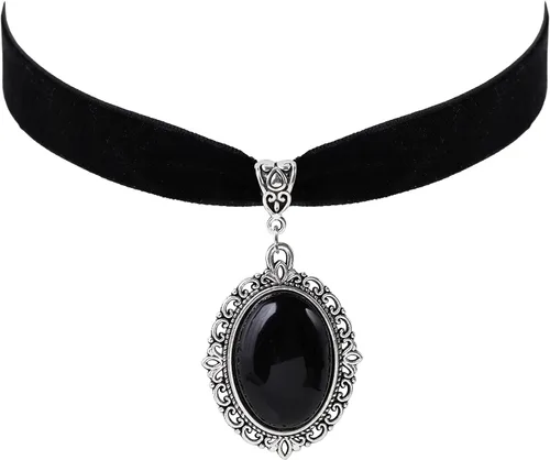 Sacina Goth Velvet Victorian Choker, Black Choker, Gothic Choker, Vintage Necklace, Jewelry Gift for Women, Christmas Jewelry Gift for Girls,