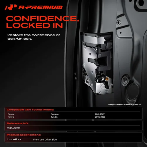 Miniatura 2 de A-Premium Actuador de pestillo de bloqueo de puerta delantera izquierda del conductor compatible con Toyota Sequoia 2001-2007, Tundra 2004-2006