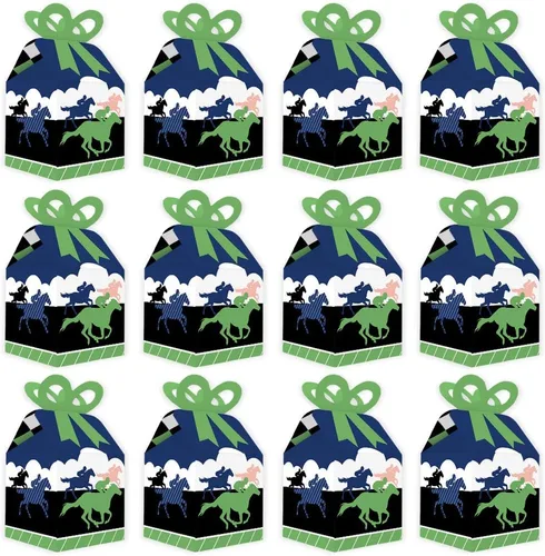 Miniatura 4 de Big Dot of Happiness Kentucky Horse Derby - Cajas de regalo cuadradas - Cajas de lazo para fiesta de carreras de caballos - Juego de 12
