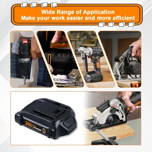 Miniatura 6 de VINIDA Paquete de 2 baterías de litio WG151s WG155s WG251s WG251s WG255s WG255s WG540s WG545s 20V Max WA3520
