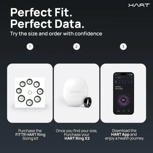 Miniatura 2 de HART X2 Smart Ring Rastreador de fitness unisex Seguimiento de sueño, recuperación, estrés, entrenamiento, calorías y seguimiento de recursos