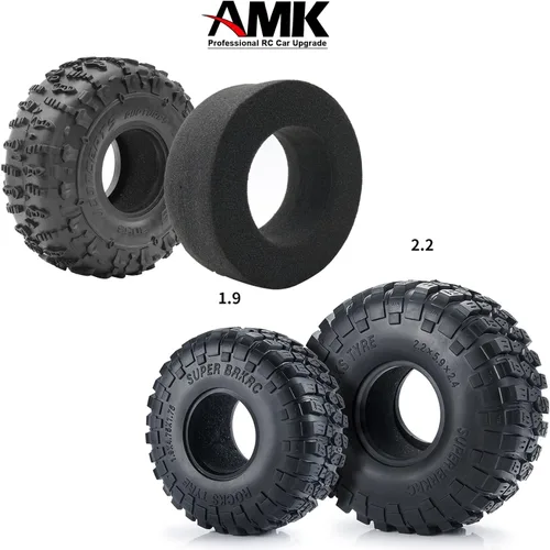 Miniatura 3 de Neumáticos de goma de 2.2 pulgadas con insertos de espuma de 2.638x5.906 in para 1/10 RC Crawler Car A-xial Wraith 90018 90048 RR10 SCX10 D90 4