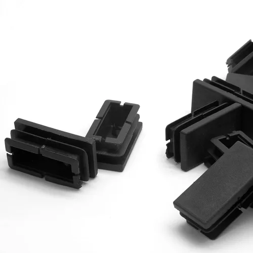 Miniatura 2 de Piutouyar Tapas rectangulares de tubo, inserto de enchufe de plástico, tapa de extremo negra para inserto de orificio de tubo, vallas, protección
