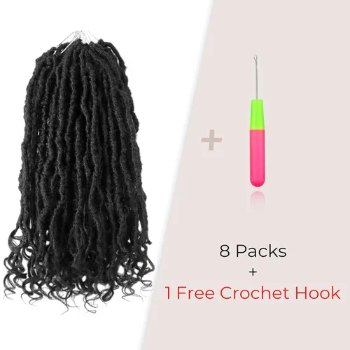 Miniatura 6 de Niseyo Wild Locs - Rastas sintéticas desgastadas de 14 pulgadas con extremos rizados, 8 paquetes de cabello largo y suave con bucles preformados
