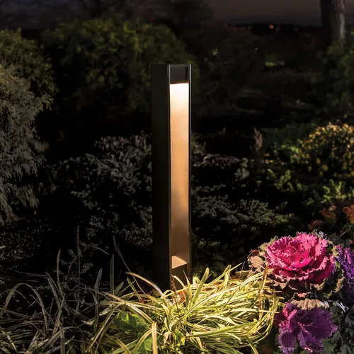 Miniatura 5 de Iluminación del paisaje de WAC, luz del bolardo de la puerta LED 12V 3000K blanco cálido LED incorporado en bronce