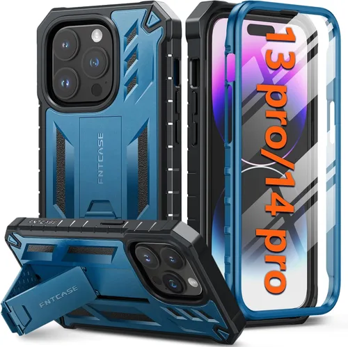 Miniatura 11 de FNTCASE Funda para iPhone 14-Pro: Fundas para iPhone 13 Pro Funda de protección de grado militar a prueba de caídas con soporte TPU resistente