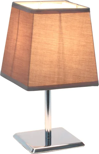 Miniatura 2 de Simple Designs LT2062-GRY - Mini lámpara de mesa de cromo cuadrado con pantalla de tela Empire, gris