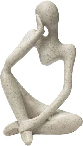 prosfalt Estatua de escultura abstracta de resina de arenisca estilo pensador, figuras coleccionables, decoración de escritorio para oficina en casa