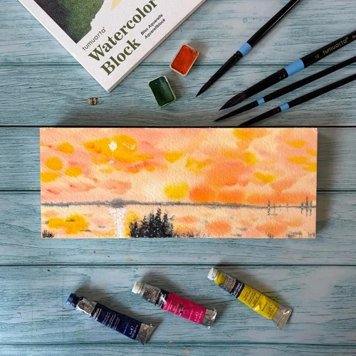 Miniatura 7 de tumuarta 300LB Watercolor Block, 100% Cotton, 5X7”, 640 GSM, 10 Sheets, Acid Free, Cold Press, Watercolor Paper Board Sketch Books for Watercolors