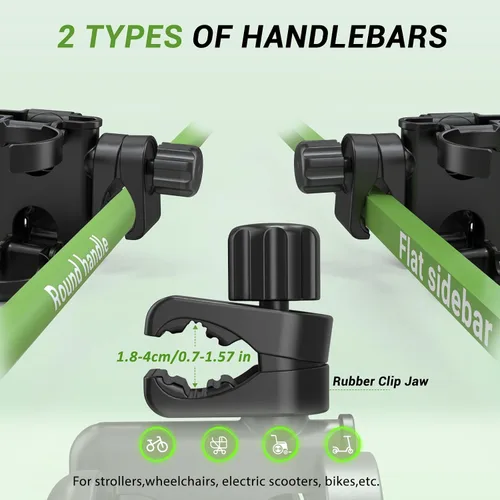 Miniatura 5 de ZealSound Soporte para taza de cochecito, soporte para botella 3 en 1 con soporte para teléfono para cochecito, silla de ruedas, scooter, andador