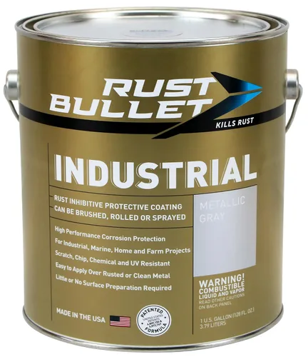 Miniatura 11 de RUST BULLET Industrial - Gris metálico - 1/4 pinta - Revestimiento preventivo de óxido para proyectos industriales, marinos, domésticos y agrícolas