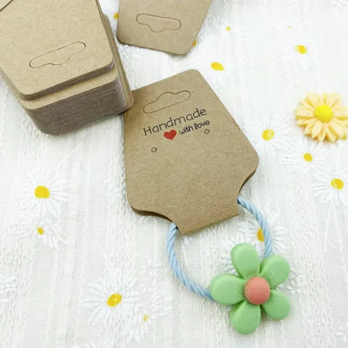 Miniatura 7 de Tarjetas de exhibición de pulsera, 100 collares, tarjetas autoadhesivas, embalaje de joyas para pequeñas empresas, tarjetas de papel kraft