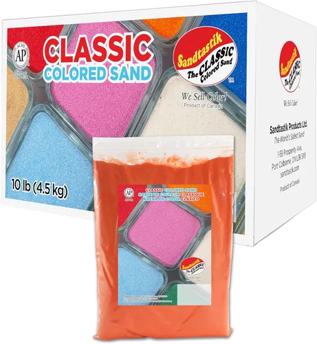Miniatura 12 de Sandtastik Arena blanca de color clásico: caja a granel de 10 libras de arena de grano fino vibrante para artes y manualidades, botellas de arena