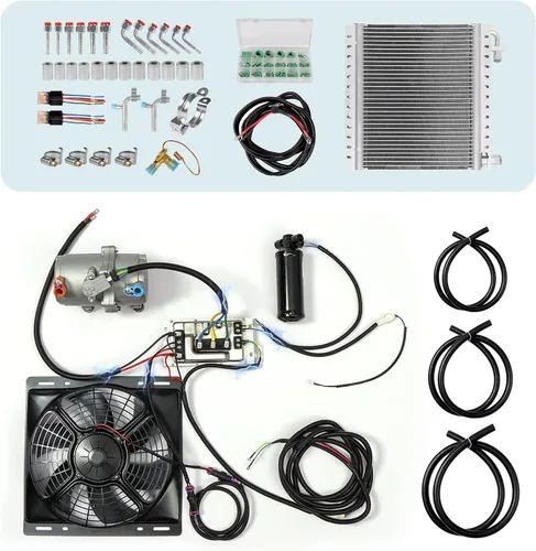 Miniatura 2 de Aire acondicionado de 12 V CC, el sistema de aire acondicionado alimentado por batería es aplicable a autos antiguos, camionetas, caravanas