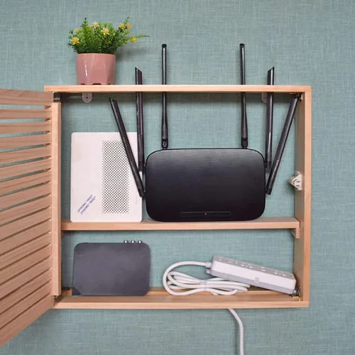 Miniatura 4 de Caja organizadora de cables, caja de almacenamiento para enrutador, caja de gestión de cables simple, caja de almacenamiento multifuncional