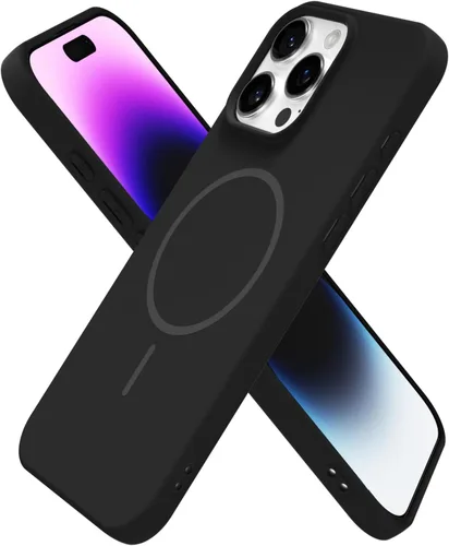 Miniatura 52 de oakxco Funda de silicona Mag Safe para iPhone 17 Pro Max, funda magnética delgada y fina compatible con carga inalámbrica MagSafe, bonita funda Negro