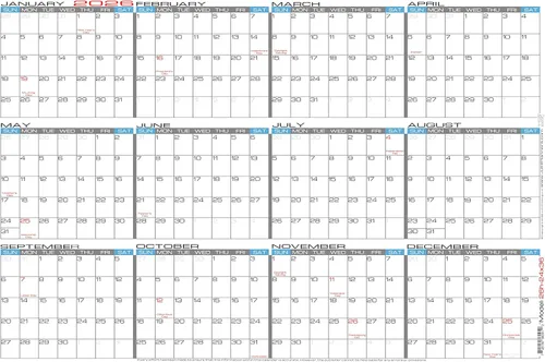 2026 laminado – Calendario de pared grande borrable de 24 x 36 pulgadas – Agenda anual anual horizontal de 12 meses