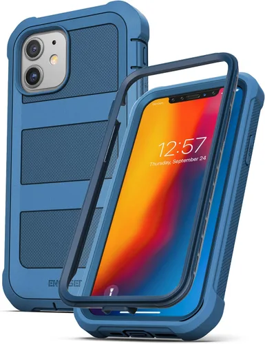 ENCASED Falcon Armor - Funda compatible con iPhone 12 Mini, con protector de pantalla de cuerpo completo, con protector de pantalla integrado, color