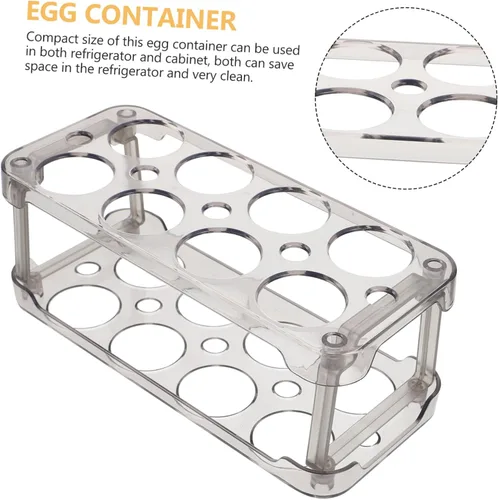 Miniatura 8 de Bandeja de cartón para huevos con tapa, contenedores para huevos para refrigerador, soporte para huevos, contenedor transparente con tapa, Negro