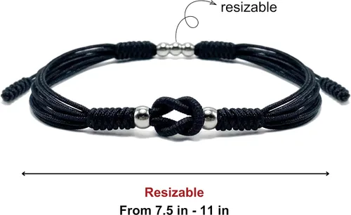 Miniatura 5 de LAMIBEE Infinity Surfer - Pulsera de la amistad con amor y amistad con color multicolor, cuerda de protección de nudo tibetano de la suerte tejida