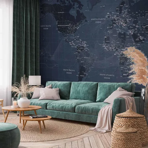 Miniatura 2 de artgeist Mural de Pared Premium Mapa del Mundo 79x55 pulgadas - Papel Tapiz No Tejido XXL Vellón Decoración de Pared Impresión Fotográfica Imagen