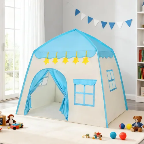 Tienda de campaña para niños, casa de juegos para interiores, 39 x 51 pulgadas, azul