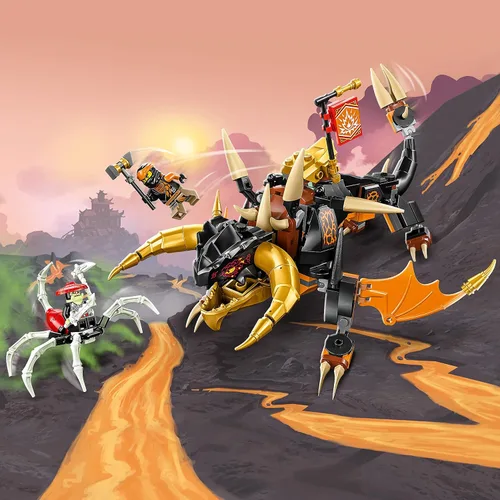 Miniatura 2 de LEGO NINJAGO Cole’s Earth Dragon EVO 71782, Figura de juguete de acción actualizable para niños y niñas con criatura Escorpión de batalla y 2