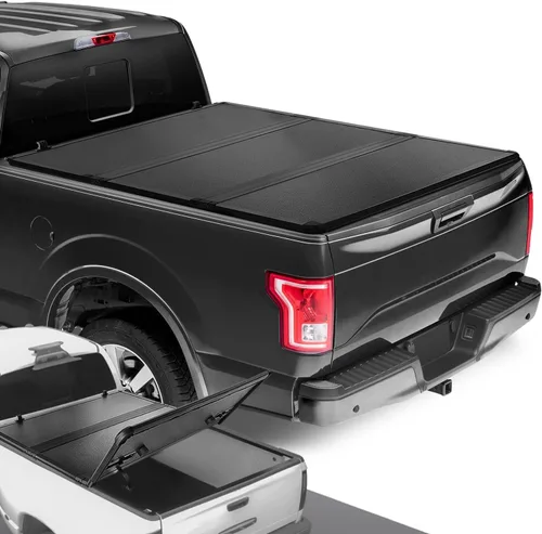 DNA MOTORING Nueva actualización de cubierta para caja de camioneta rígida, de tres pliegues, compatible con plataforma de 6.5 pies, de modelos