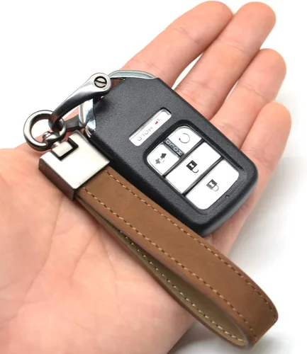 Miniatura 4 de MECHCOS Llaveros de cuero genuino para llaves de automóvil para hombres y mujeres con anillo en D, destornillador, llaveros y giro giratorio de 360