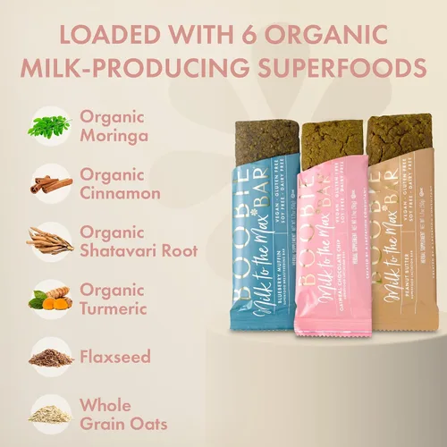 Miniatura 6 de Boobie Bar Barras de lactancia de superalimentos, aperitivos de lactancia para lactancia materna para aumentar el suministro de leche, sin alholva