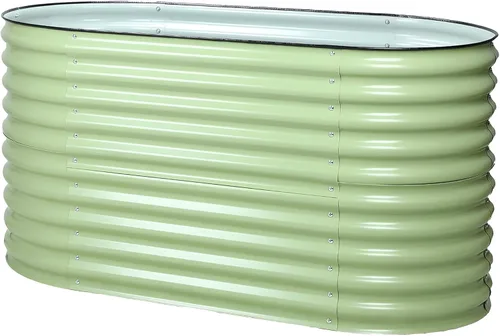 Aoodor Aluzinc - Cama de jardín modular 2 en 1 elevada de metal, 63 pulgadas de largo x 32 pulgadas de ancho x 32 pulgadas de alto, maceta para