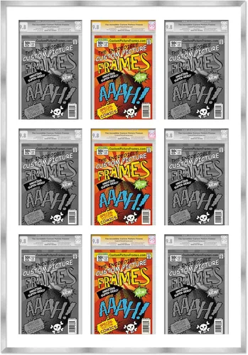 Miniatura 13 de Marco negro para cómics graduados Marco completo de cómics con paspartú de conservación negro y acrílico de grado UV Hecho para exhibir (6)