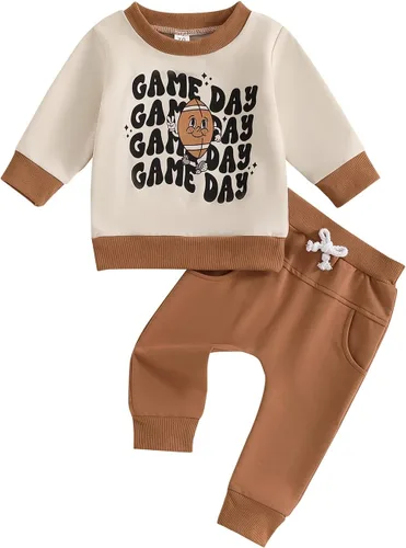 Miniatura 137 de BemeyourBBs Conjunto divertido de sudadera y pantalones de manga larga con letras divertidas para bebé niño y niño