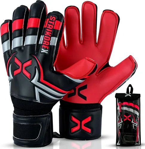 Miniatura 9 de Guantes de portero para niños y jóvenes con palma de látex de 0.157 in, agarre fuerte, guantes de fútbol para adultos y niños con dedos Fluo