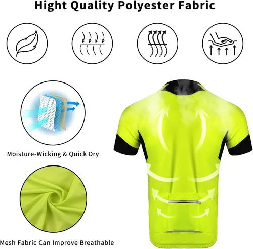 Miniatura 2 de Cycling Bike Jersey for Men Short and Long Sleeve Bike Bicycle Shirts Biking Clothing Breathable Quick-Dry Shirt with Pockets