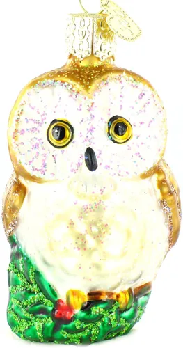 Miniatura 7 de Old World Christmas Wise Old Owl - Adorno de cristal soplado para árbol de Navidad, decoración navideña hecha a mano, colección de búhos