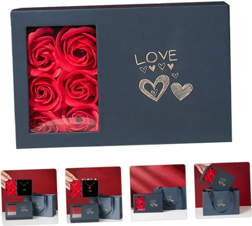 Miniatura 5 de TENDYCOCO 1 Unidades Caja de Embalaje Joyero Joyería de Mano Bolsas Florales Chritmas The Christmas Sto Jewelry Gift Bag Jewelry Holder Flower
