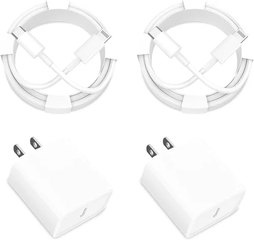 KYOHAYA - Cargador de carga rápida para iPhone 14, 2 unidades, 20 W, 20 W, USB C, adaptador de corriente dinámico tipo C, cargador de pared tipo C +