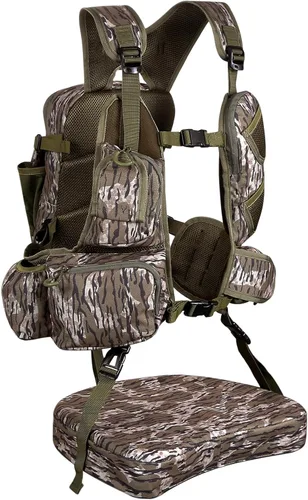 UIIHUNT Chaleco de caza de pavos con asiento: Chaleco ligero para caza de pavos con cartuchera, accesorios ajustables para equipo de caza de pavos