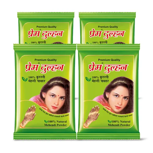 Miniatura 12 de Prem Dulhan Henna Mehendi en polvo natural (17.637 onzas), cuidado orgánico del cabello para hombres y mujeres, mezcla de hierbas puras