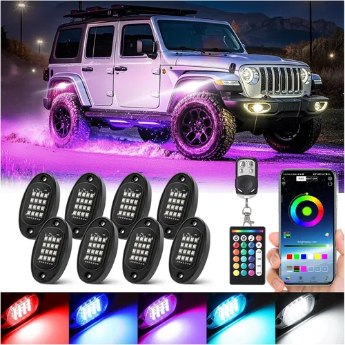 Miniatura 13 de 6 cápsulas de luces LED de aleación para UTV, ATV, carrito de golf, camioneta RZR todoterreno, kit de neón RGB multicolor impermeable actualizado
