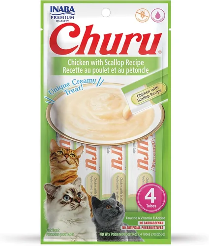 Miniatura 19 de INABA Churu - Golosinas naturales para gatos, puré para lamer (receta de pollo con cangrejo, 4 tubos)