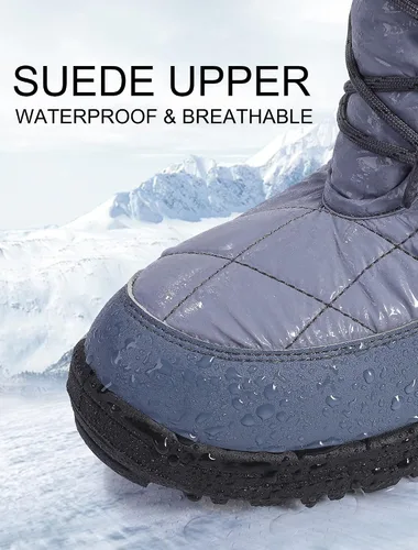 Miniatura 3 de Botas de nieve para mujer, impermeables, a media pantorrilla, antideslizantes, para exteriores, cálidas, para invierno