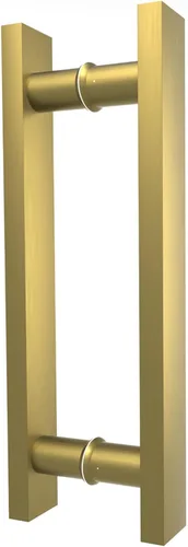Miniatura 19 de Manijas Cuadradas de Titanio Dorado para Puerta de Granero 12"/24"/36"/48"/59", Manija Larga de Puerta Francesa de Empujar y Tirar de Doble Cara